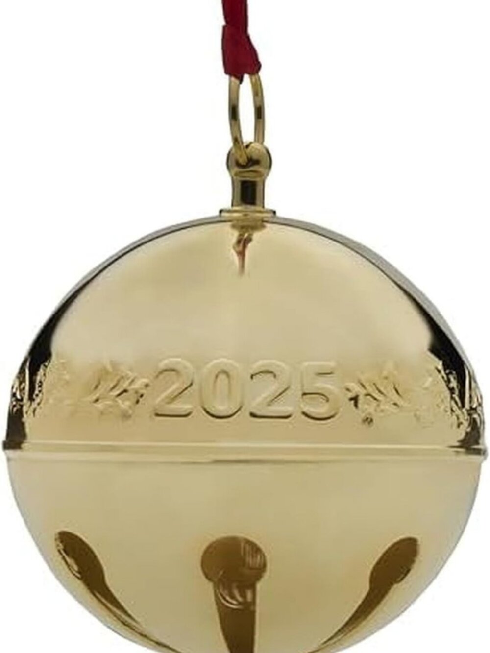 Gold-Plated Sleigh Bell Ornament 2025 - Handcrafted Holiday Decor with Gift Box